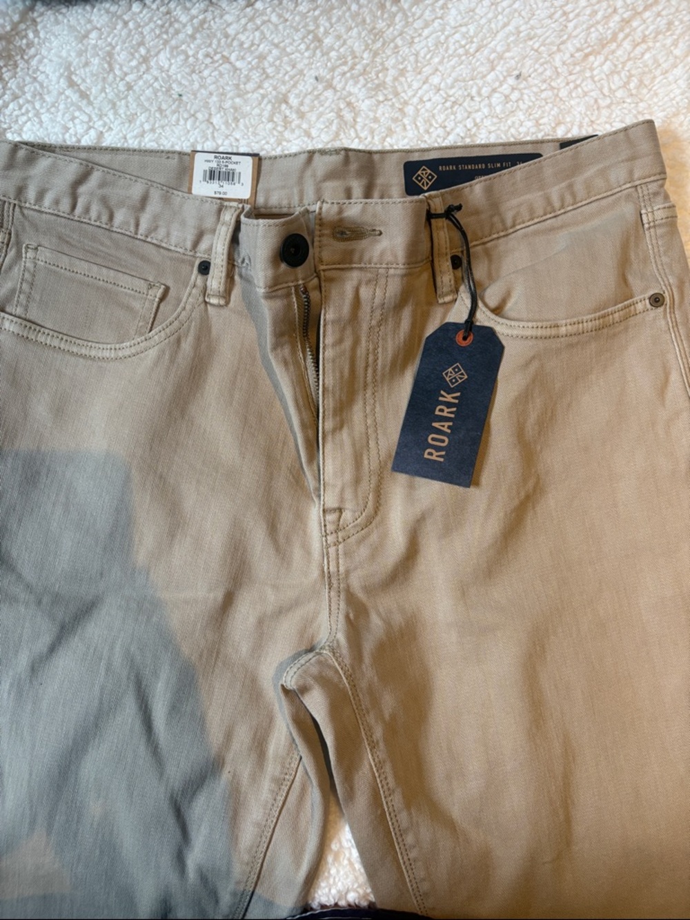 Roark Slim Straight Khaki Jeans - Beige